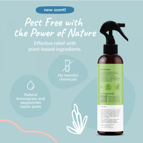 Natural Flea & Tick Repel Spray for Dogs & Cats (Lemongrass)