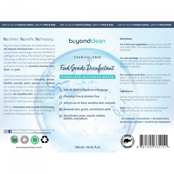 Chemical-Free Food Grade Disinfectant Spray