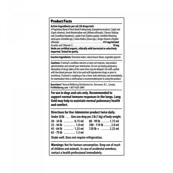 Lung Gold (Lower Respiratory Tract Support) - Cats