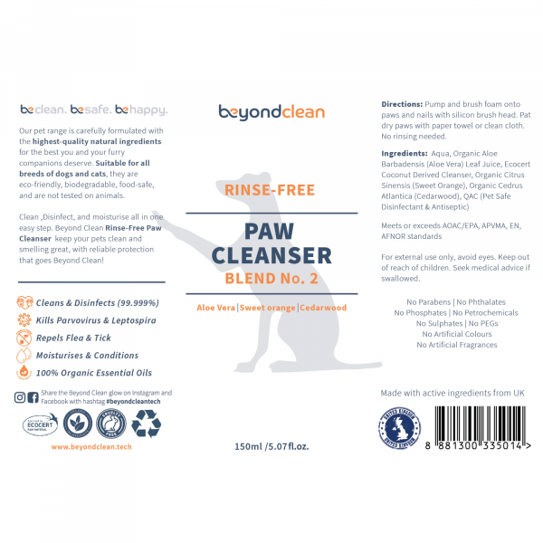 Rinse-Free Paw Cleanser (Sweet Orange)